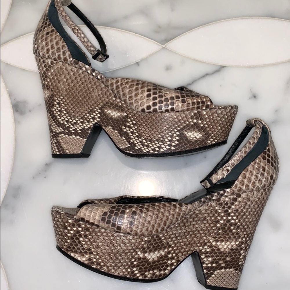 Celine Snake Skin Platform Sandals